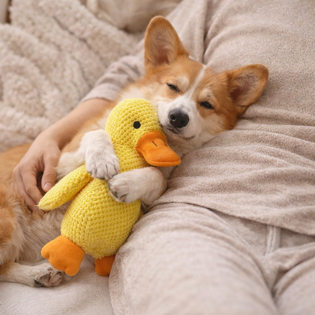 Quietschendes Premium-Plüsch-Hundespielzeug „Ente“