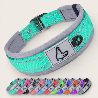 Komfort-Hundehalsband mit Polsterung & Reflektoren